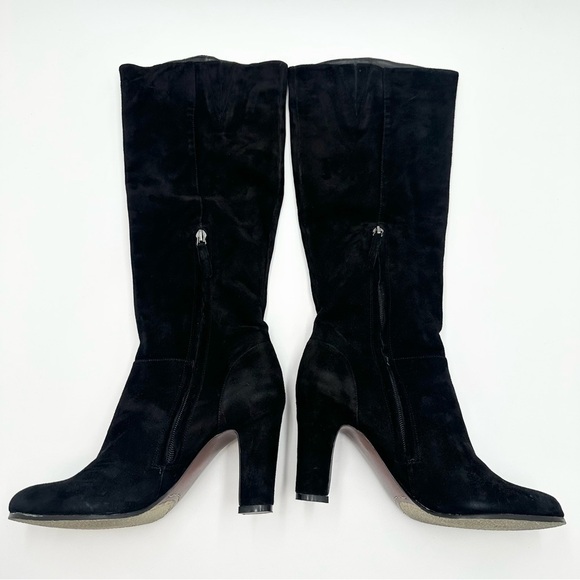 Sam Edelman Serephina Black Suede Leather Tall Heeled Boots - Picture 3 of 8